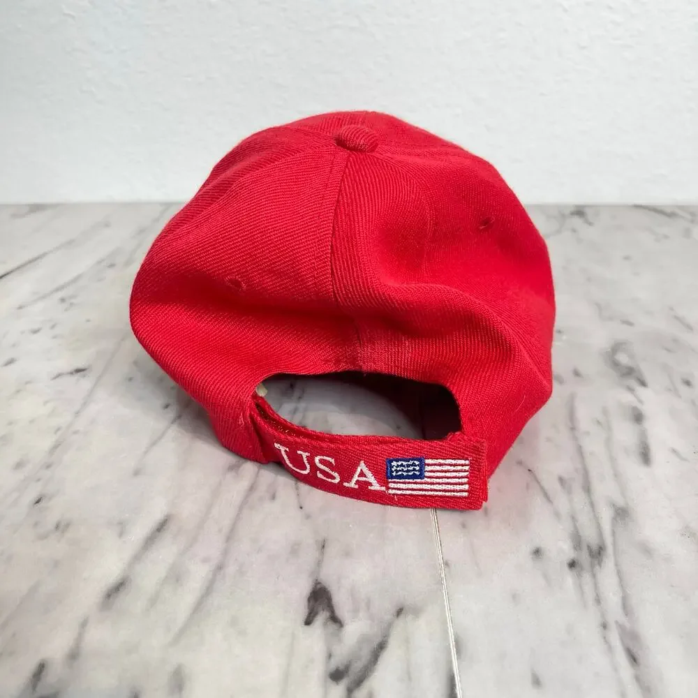 Trump Make America Great Again Red Hat 45th President USA Flag Cap - Picture 3 of 6